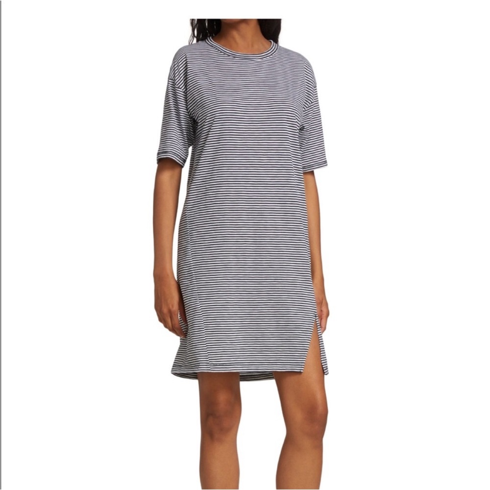 RAG & BONE blue & white striped tshirt dress size L